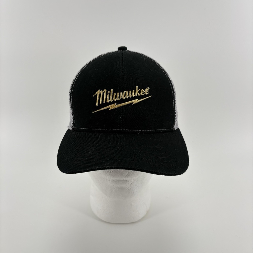 Milwaukee Hat Cap Outdoor Cap Snap Back Black Mesh Trucker Embroidered Mens